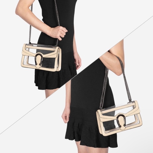 Handbags - HP<3 NWT Designer Clear Warm Beige Shoulder/Crossbody Bag